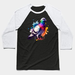 Watercolor Pigeon Baseball T-Shirt